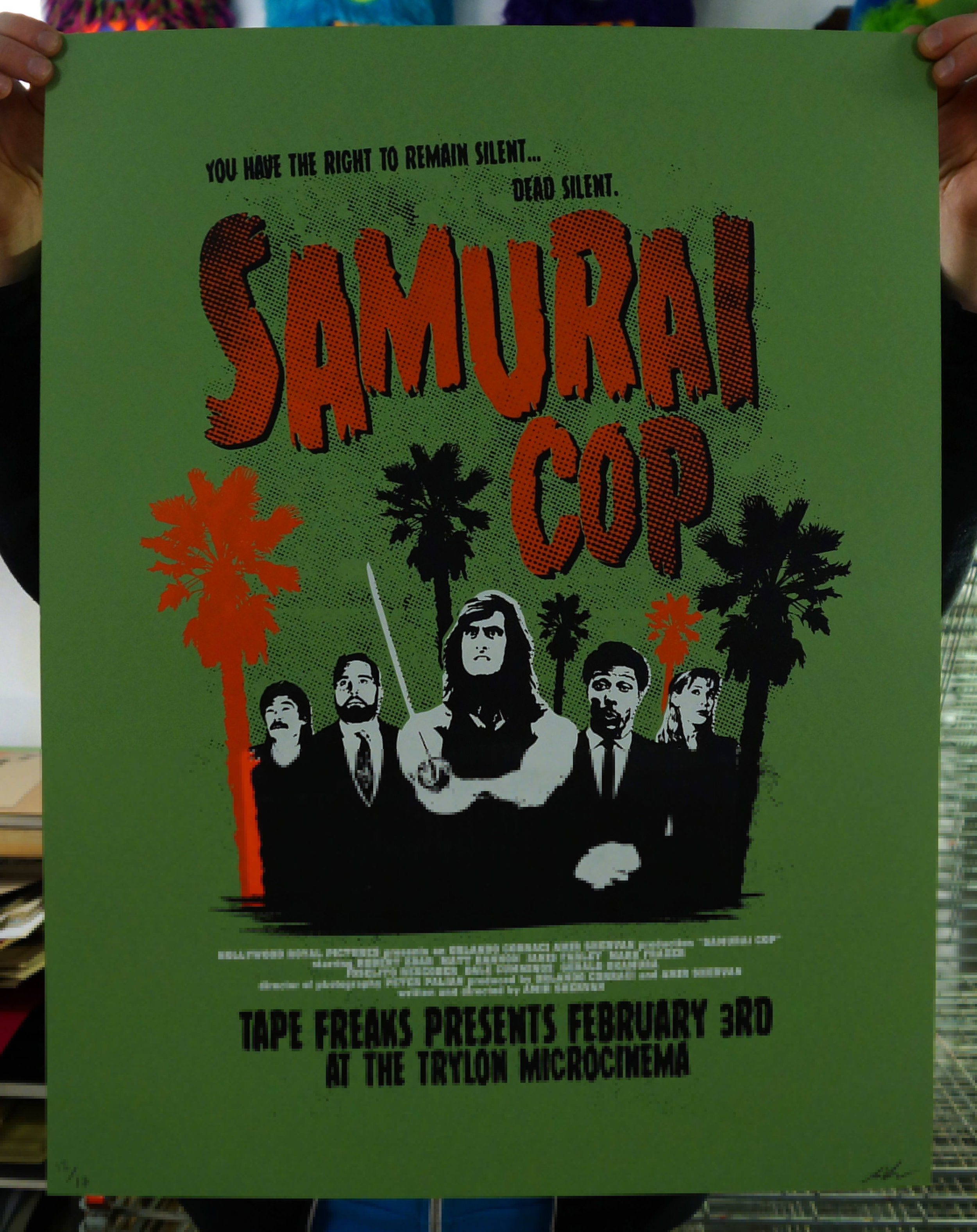 SAMURAI COP SCREENPRINT POSTER — TIM MONSTERS! -